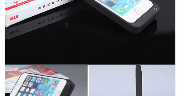 微品多苹果iphone4/4S/5/5s/6/6s背夹电池薄手机外壳充电器宝外置移动电源 i5/5s白色-4200毫安