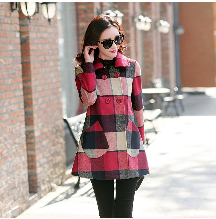 Li Mei wool coat women 2015? autumn and winter new Korean reverse collar double-checked jacket for larger gross? In long coats pictures)? XXXL color pictures, prices, brand platters! The elections are supplied in the national character of distribution, so action, buy now enjoy more preferential! As soon as possible.