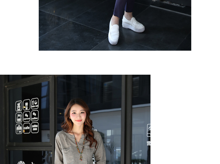 优和 2015秋装新款棉麻气质印花大码七分袖T恤女 TX075 蓝色 3XL