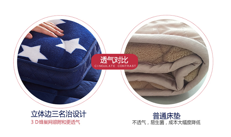 
                                        梦初 秋冬加厚6.5cm保暖法兰绒床垫 单人双人学生宿舍可折叠榻榻米床褥子打地铺 简约 150*200cm                