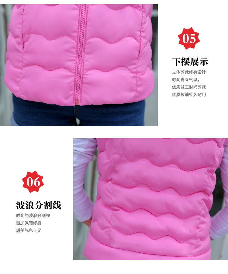舶式2015秋冬新款轻薄款羽绒服马甲女修身短款韩版连帽外套 黑色 XL