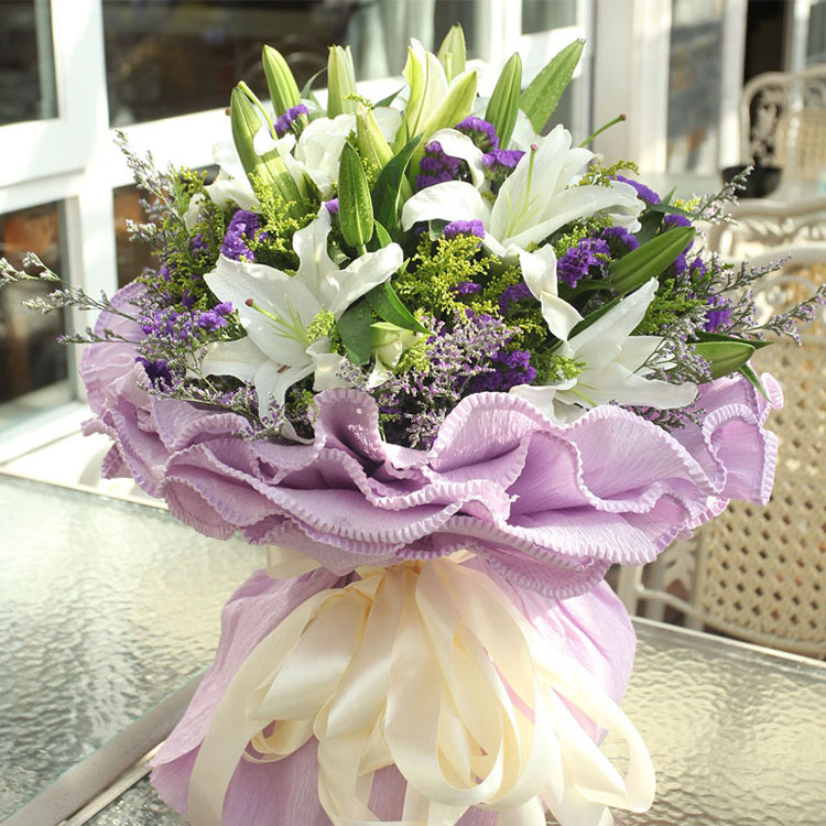 雅龙鲜花速递 清纯香水百合花束鲜花速递全国