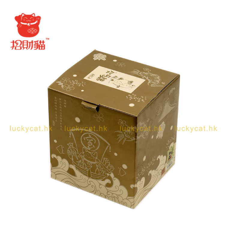 招财猫摆件 中号陶瓷黑色猫存钱罐储蓄罐 店铺开业办公室家居创意礼品节庆饰品 笑福猫