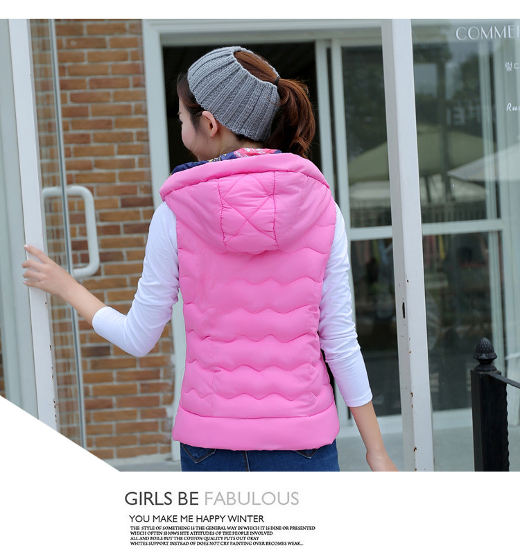 舶式2015秋冬新款轻薄款羽绒服马甲女修身短款韩版连帽外套 黑色 XL