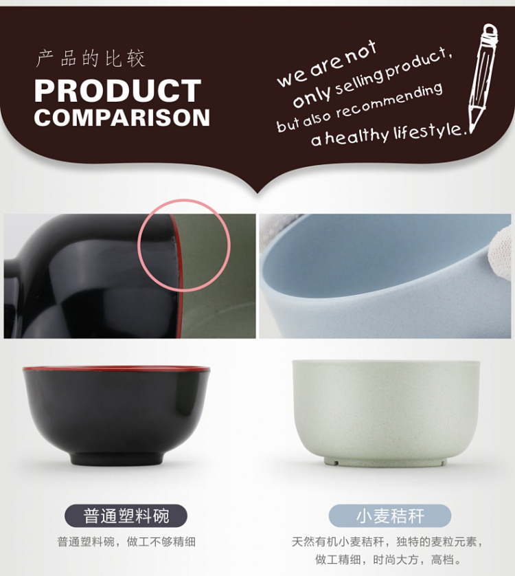 沃德百惠日式彩色饭碗汤碗 创意家用米饭碗 可爱甜品碗面碗餐具套装 4色装
