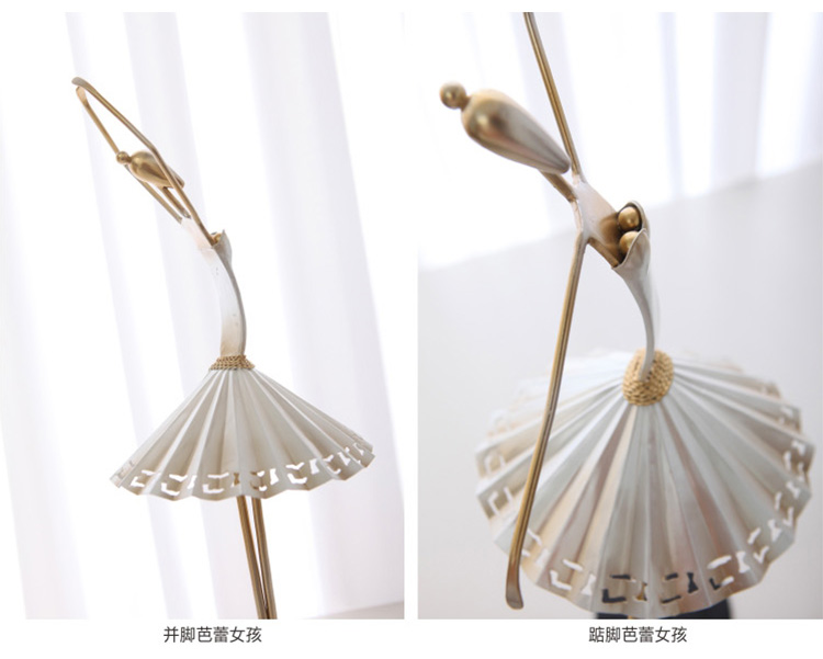 
                                        正想 Hi芭蕾小姐 家居摆件装饰品客厅电视柜铁艺工艺品卧室玄关红酒架摆件 现代浪漫主义摆设 一对优惠套装                