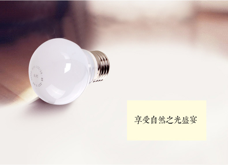 本邦(BENBON)E27大螺口LED球泡 3.8W 白光
