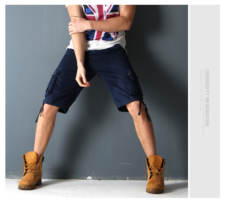 青年户外运动工装短裤男夏季纯棉多袋裤加肥加