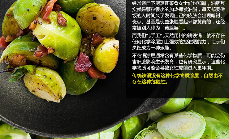 瑞典进口斯肯特 铸铁炒锅 无烟无涂层物理不粘锅铁锅 电磁炉通用