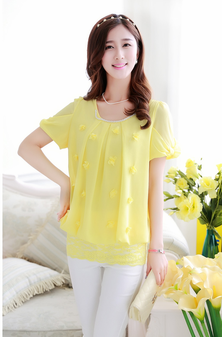 Catherine's flower Children Summer 2015 new short-sleeved snow larger female woven shirts sweet staple flower loose video thin white XXL pictures, price, brand platters! Elections are good character, the national distribution, so why buy now enjoy more preferential! Health