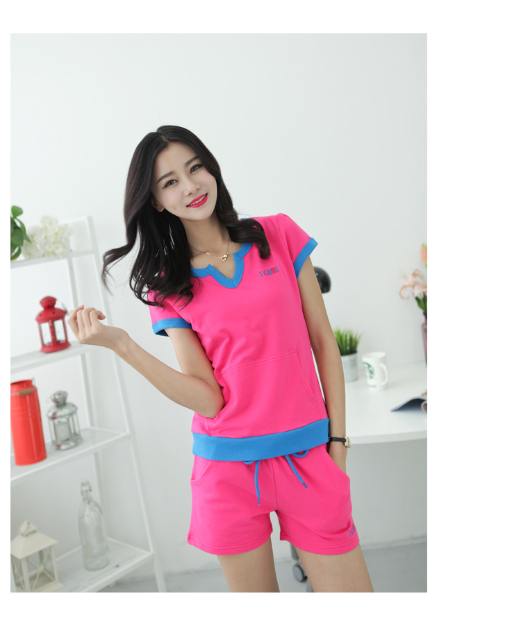 PDQC summer 2015 new casual stylish pure cotton short-sleeved T-shirt shorts student kit pink XXL pictures, price, brand platters! Elections are good character, the national distribution, so why buy now enjoy more preferential! Health