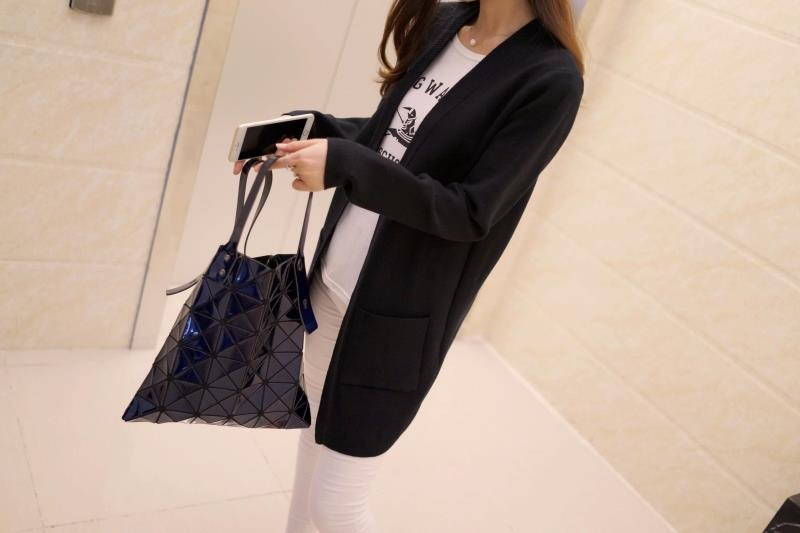 忆冰 2015秋冬装新款女装韩版纯色无扣毛衣外套针织衫 女 均码支持货到付款 粉红色