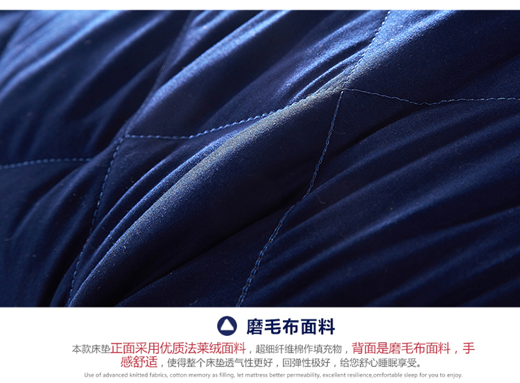 
                                        梦初 秋冬加厚6.5cm保暖法兰绒床垫 单人双人学生宿舍可折叠榻榻米床褥子打地铺 简约 150*200cm                