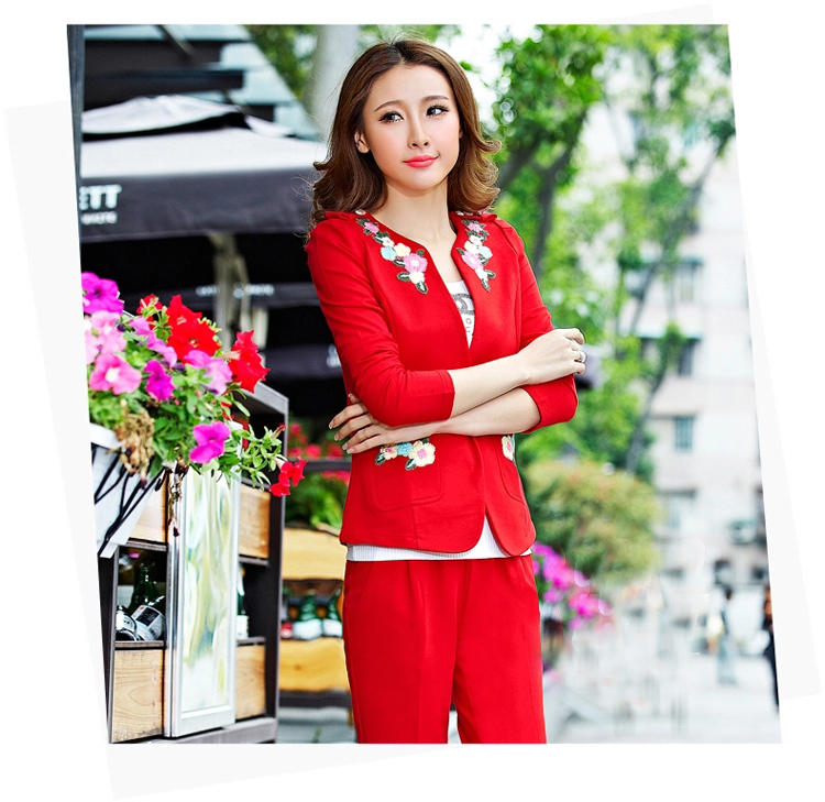 芭米欣2015秋装新款卫衣套装女韩版显瘦小西装外套卫衣三件套休闲套装F6364 灰色 M