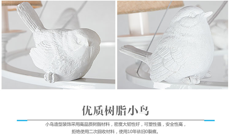 众光美式创意田园吊灯书房卧室餐厅鱼线吊灯欧式铁艺水晶树脂吊灯 3头 15w黄光