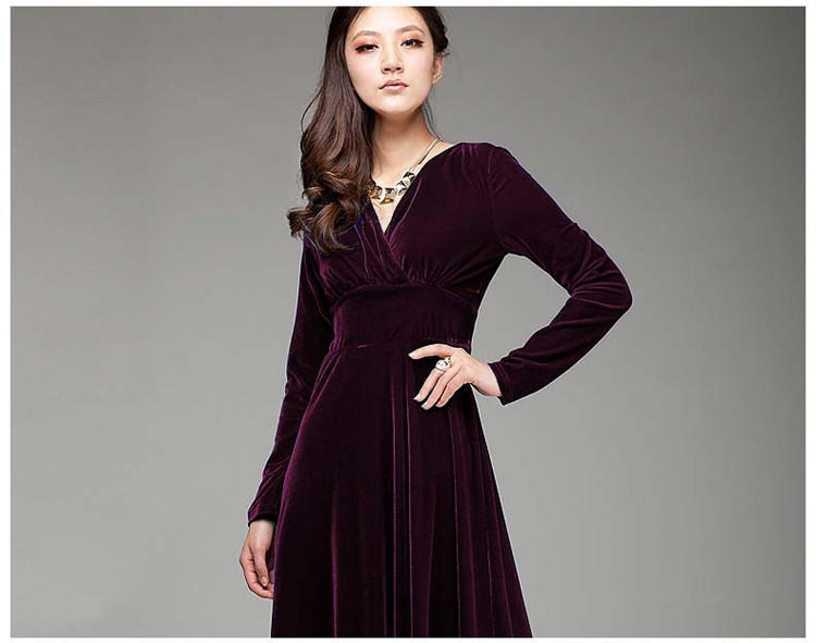 Van Gogh's 2015 autumn and winter large new women's long-sleeved dress Kim velvet Sau San thin large Drag video to skirt dress female dark red XXL picture, prices, brand platters! The elections are supplied in the national character of distribution, so action, buy now enjoy more preferential! As soon as possible.