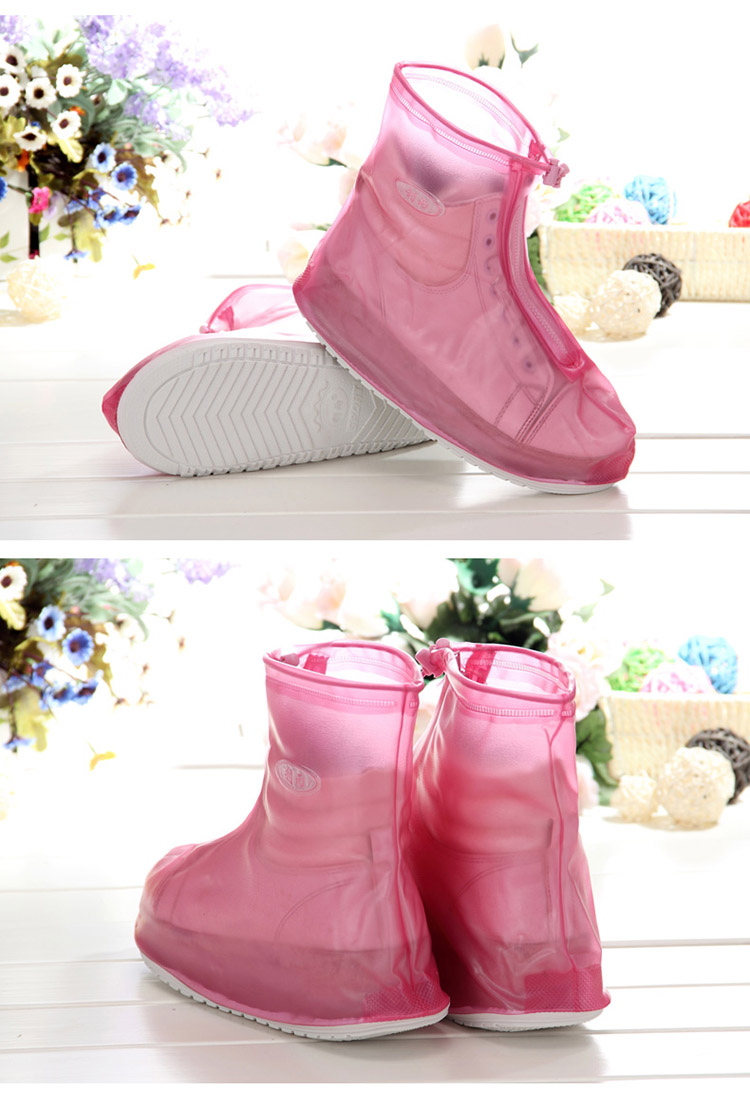 
                                                            利雨特厚515女式步行 防水耐磨户外旅游PVC防滑防雨鞋套 蓝色 m                