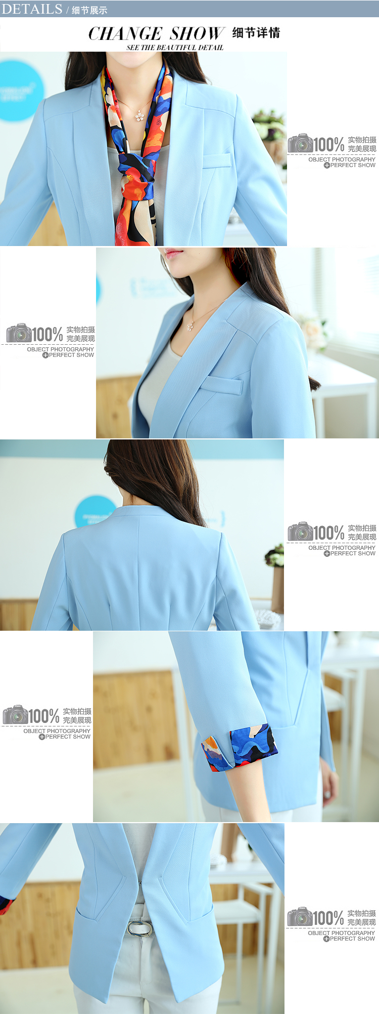 奈诗寇  2015 秋冬女装外套中长款韩版西装修身大码休闲小西服 黑色 XXL