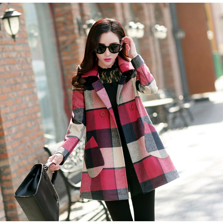 Li Mei wool coat women 2015? autumn and winter new Korean reverse collar double-checked jacket for larger gross? In long coats pictures)? XXXL color pictures, prices, brand platters! The elections are supplied in the national character of distribution, so action, buy now enjoy more preferential! As soon as possible.