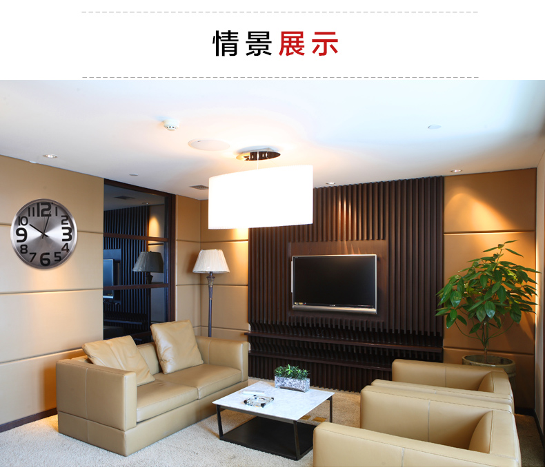 
                                        BRESH 简约时尚金属质感客厅挂钟 现代家居装饰钟表 单面钟A121 金色                