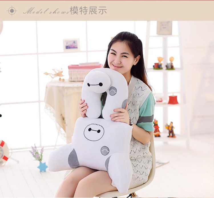 超能陆战队Baymax 大白毛绒公仔大白腰枕办公室靠垫卡通U型护颈枕 颈枕