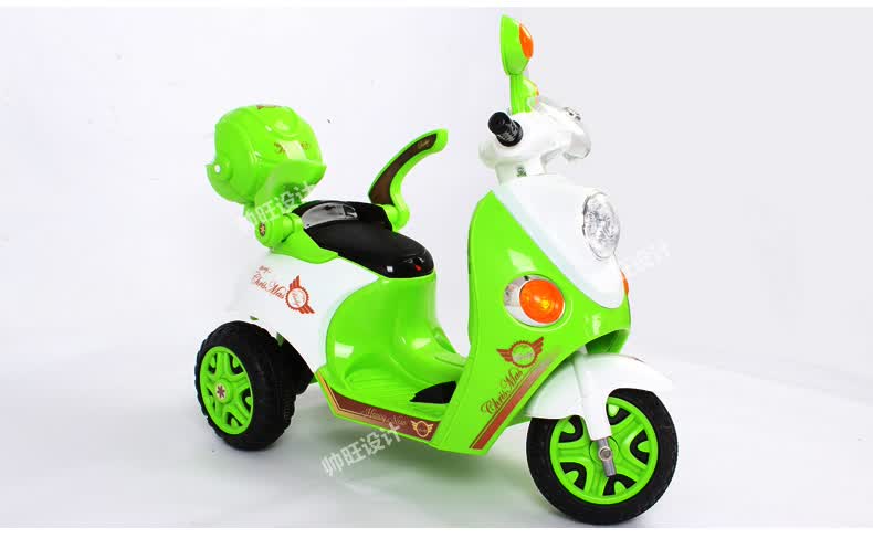 三乐儿童电动车三轮车摩托车宝宝玩具充电汽车电瓶车童车 红色遥控版