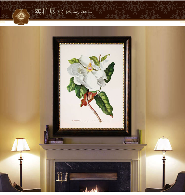 有家 客厅装饰画玄关花卉挂画竖版美式乡村餐厅卧室壁画小清新栀子花有框画 栀子花单品A 78X59cm
