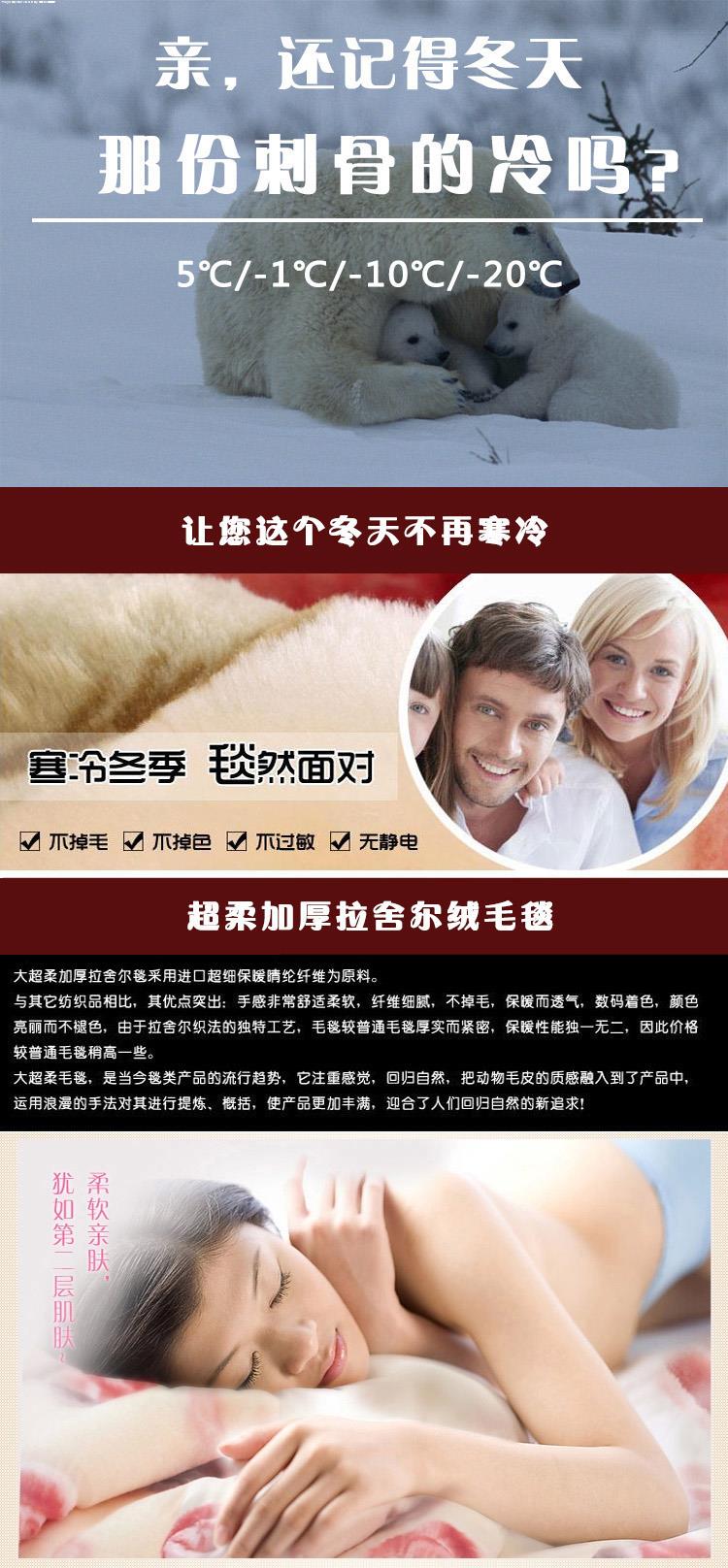 
                                        洛寐 加厚拉舍尔毛毯 双面花纹毯子冬季双层单人双人厚盖毯 倾城之恋 180cm*200cm6斤                