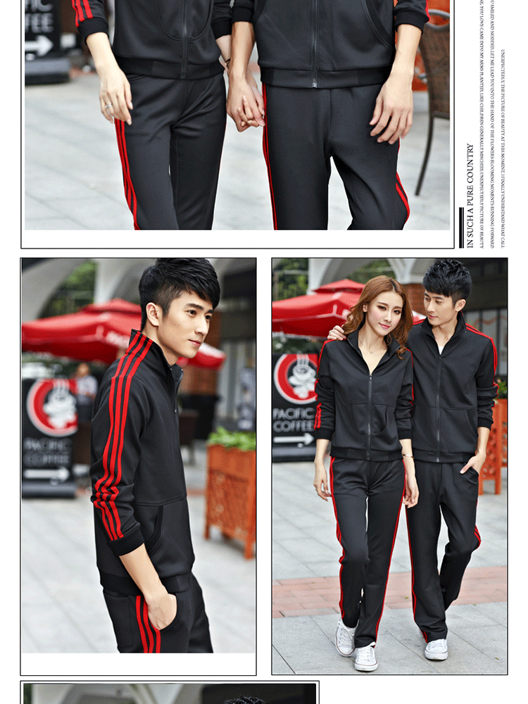 女装 卫衣 京娅轩 京娅轩2015秋季新品情侣运动套装韩版男女时尚休闲