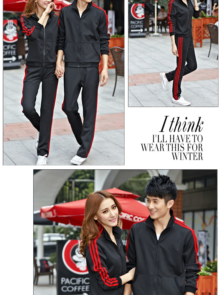 女装 卫衣 京娅轩 京娅轩2015秋季新品情侣运动套装韩版男女时尚休闲