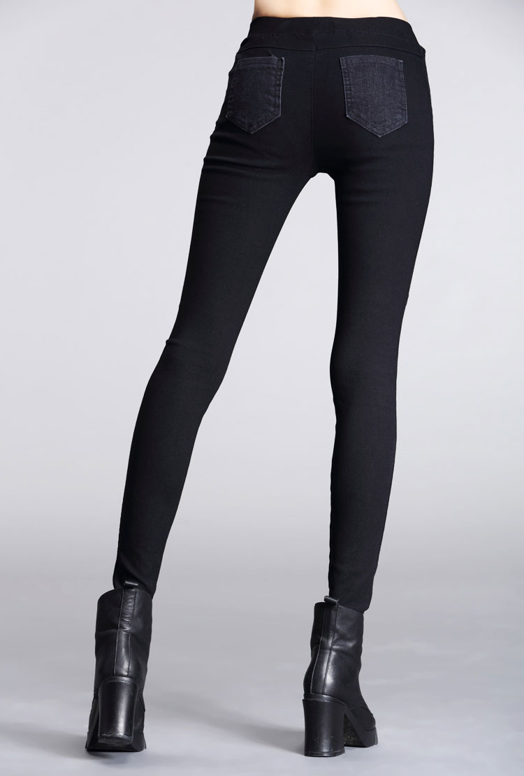 贵人美族2015秋冬修身加绒弹力打底裤女k806 黑色 s