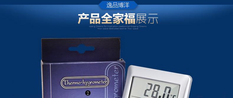 
                                        
                                        逸品博洋WSB-2 温湿度计外置感应器高精度湿度表温度表测温仪 银色                