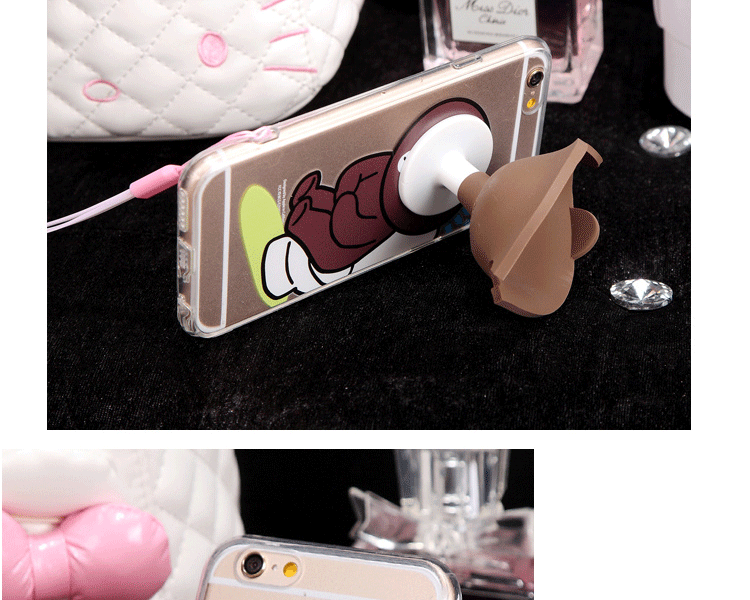 创意苹果6支架绕线器iphone6plus保护套5S可爱小熊软硅胶4.7手机壳潮礼物 骑车小熊 ip6 4.7