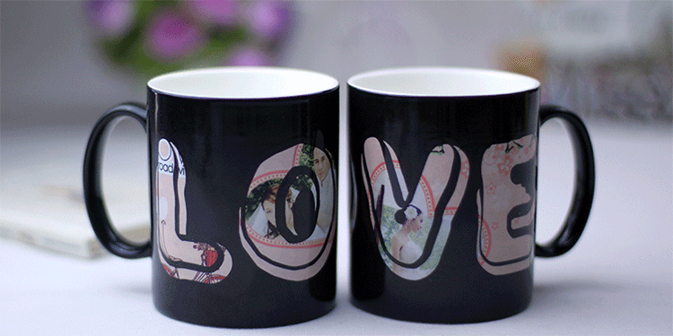 麦格士 陶瓷马克杯图中图变色新骨瓷情侣创意礼品diy水杯公司logo定制