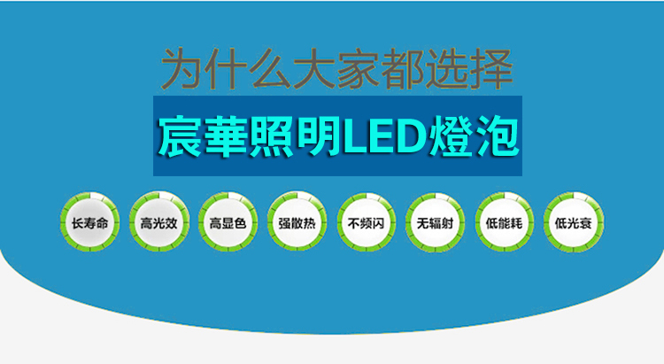 宸华照明led灯泡节能灯3w5w7w螺口E27LED七彩灯泡 3WE27螺口灯头 红光