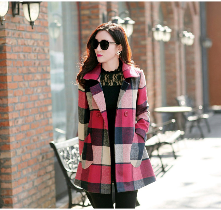 Li Mei wool coat women 2015? autumn and winter new Korean reverse collar double-checked jacket for larger gross? In long coats pictures)? XXXL color pictures, prices, brand platters! The elections are supplied in the national character of distribution, so action, buy now enjoy more preferential! As soon as possible.