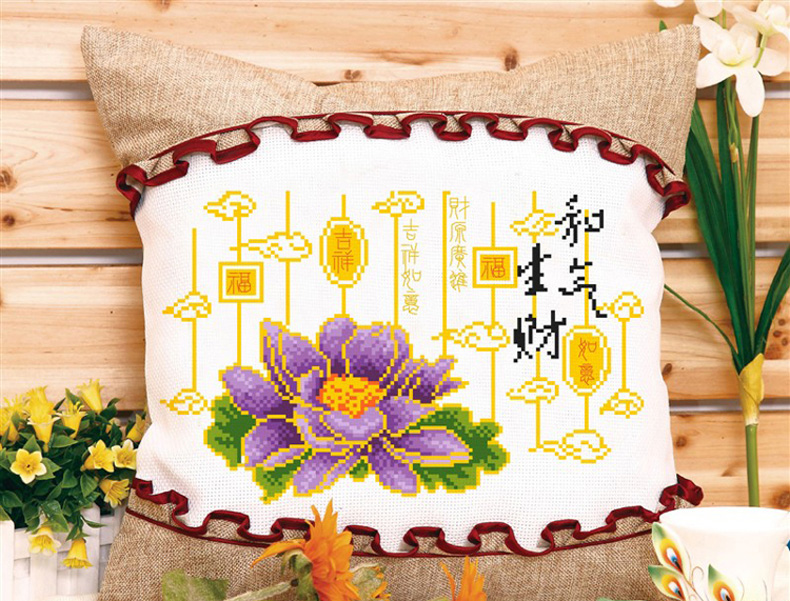 
                                        皇家彼岸（HUANGJIABIAN） 十字绣抱枕新款绒布沙发5D靠垫车垫梅兰竹菊抱枕含枕芯 梅兰竹菊-兰含枕芯                