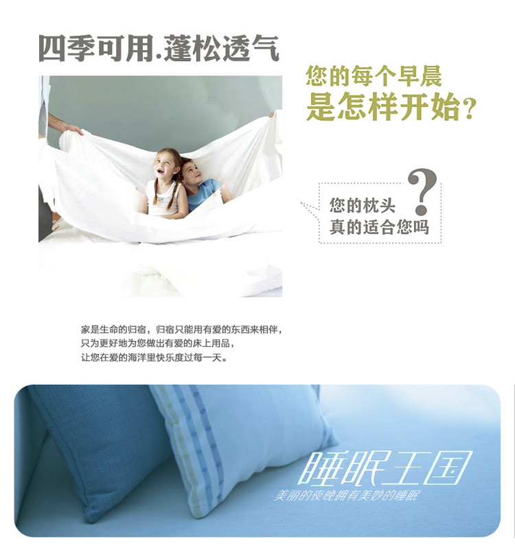 南极人家纺 舒适纤维弹力枕芯 单只 48cm*74cm(800g)