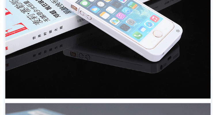 微品多苹果iphone4/4S/5/5s/6/6s背夹电池薄手机外壳充电器宝外置移动电源 i5/5s白色-4200毫安