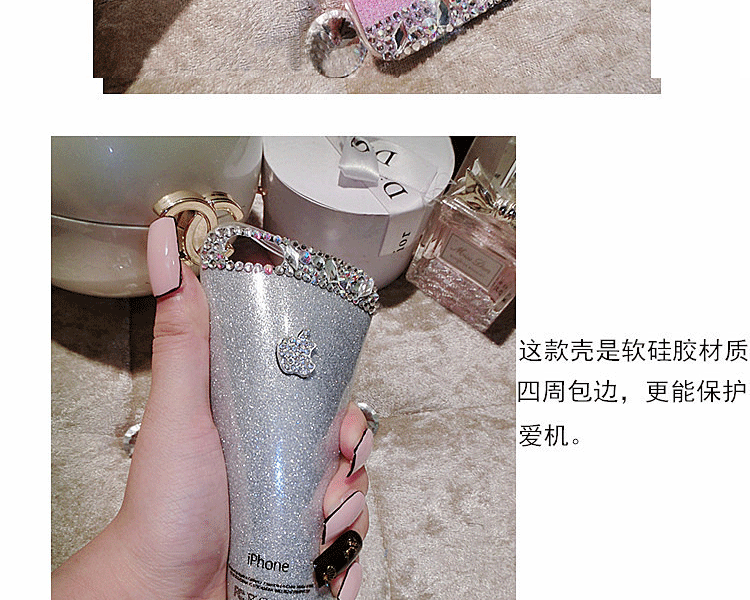 微品多 苹果6/6s手机壳  iPhone6/6splus 5s 挂绳果冻闪硅胶软套女 香槟 iPhone6 Plus/ 6s plus