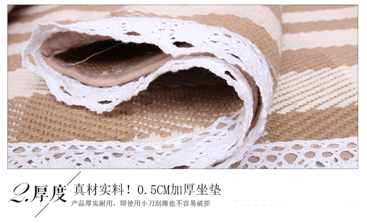 茵凡亚麻沙发垫坐垫组合沙发垫时尚简约现代沙发巾罩套格子垫可定制 高档亚麻格子-小米花 套50*50