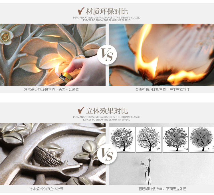 
                                                            棕榈树（palmtree） 客厅装饰画无框画三联挂画沙发背景墙画现代立体浮雕画壁画发财树 幸福之树A 70*70*3                