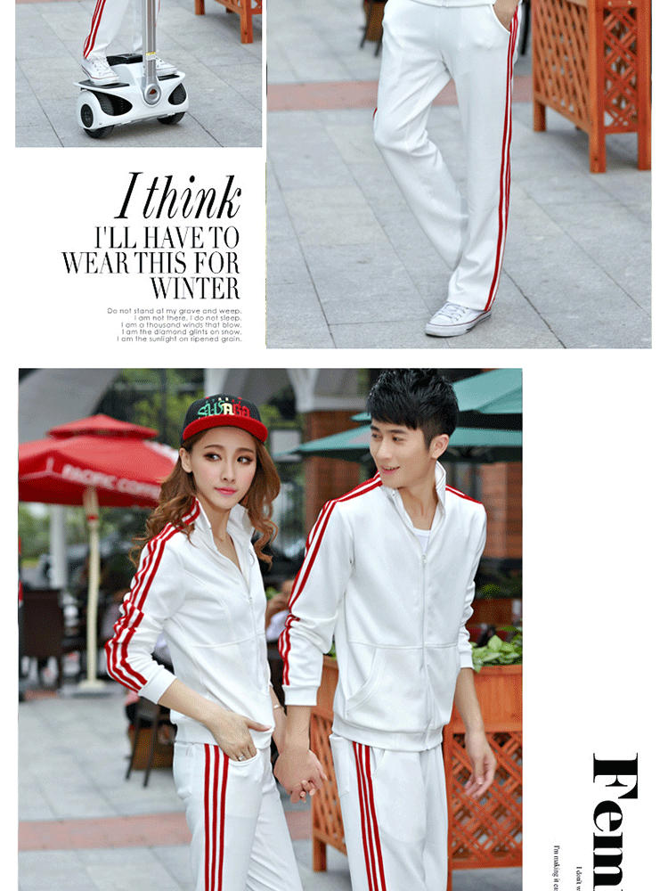 女装 卫衣 京娅轩 京娅轩2015秋季新品情侣运动套装韩版男女时尚休闲