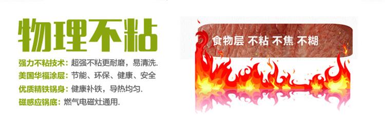 帝恩翼无油烟铁炒锅不粘锅炒菜锅铁锅（电磁炉 燃气通用) 32cm