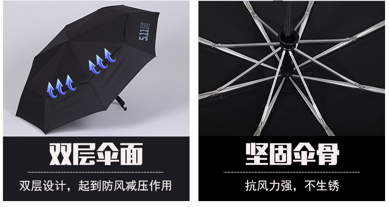
                                                            希雨伞雨10骨折叠超大双人三折遮阳伞十骨全自动晴雨两用伞女男士商务伞黑胶太阳伞 三折10骨单层升级版打开110厘米                
