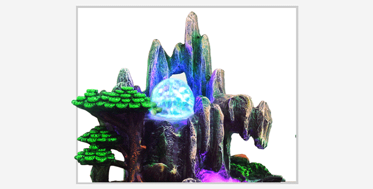 客厅摆件家居装饰品办公室工艺品假山流水喷泉开业礼品迎客松喷泉 24