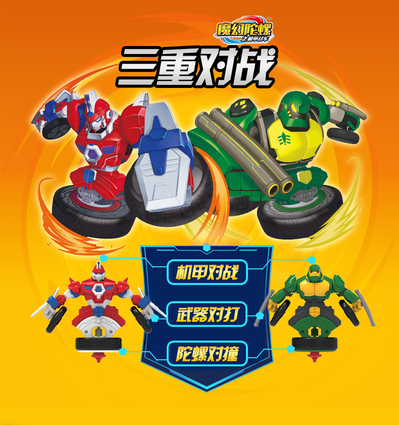 灵动创想魔幻陀螺3代玩具全套装之机甲战车霹雳战车旋