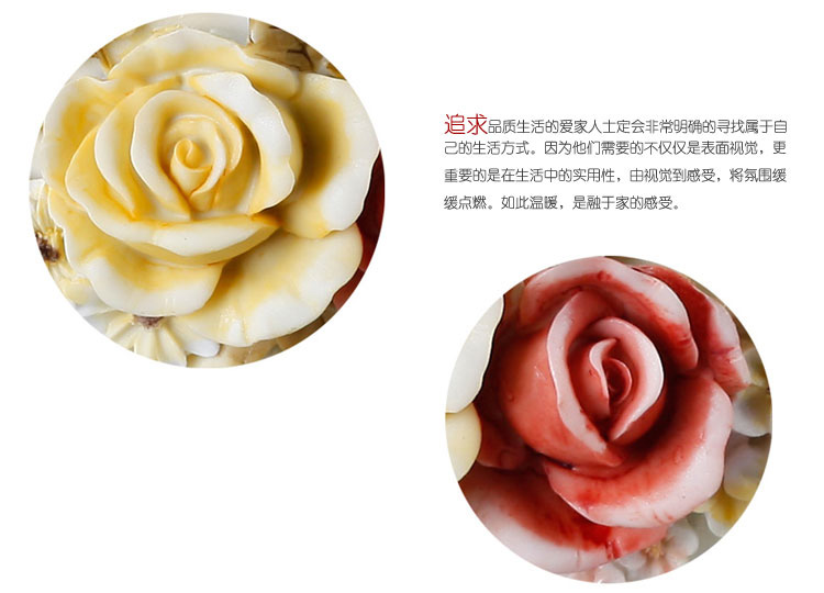 好心艺  欧式纸巾盒 创意家居摆件 客厅餐厅精致抽纸盒 居家生活备品 玫瑰花纸巾抽