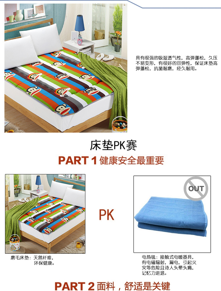 
                                        榻榻米床垫折叠学生加厚防滑海绵床垫单人双人床褥子0.9/1.0米1.2米1.5米1.8m床 纽约街头 垫被1.2*2.0米                