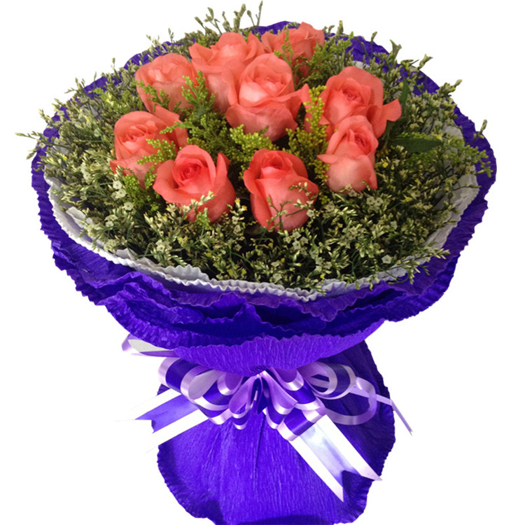 9朵粉玫瑰鲜花速递杭州北京上海合肥太原花店